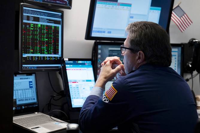 A trader at his computer