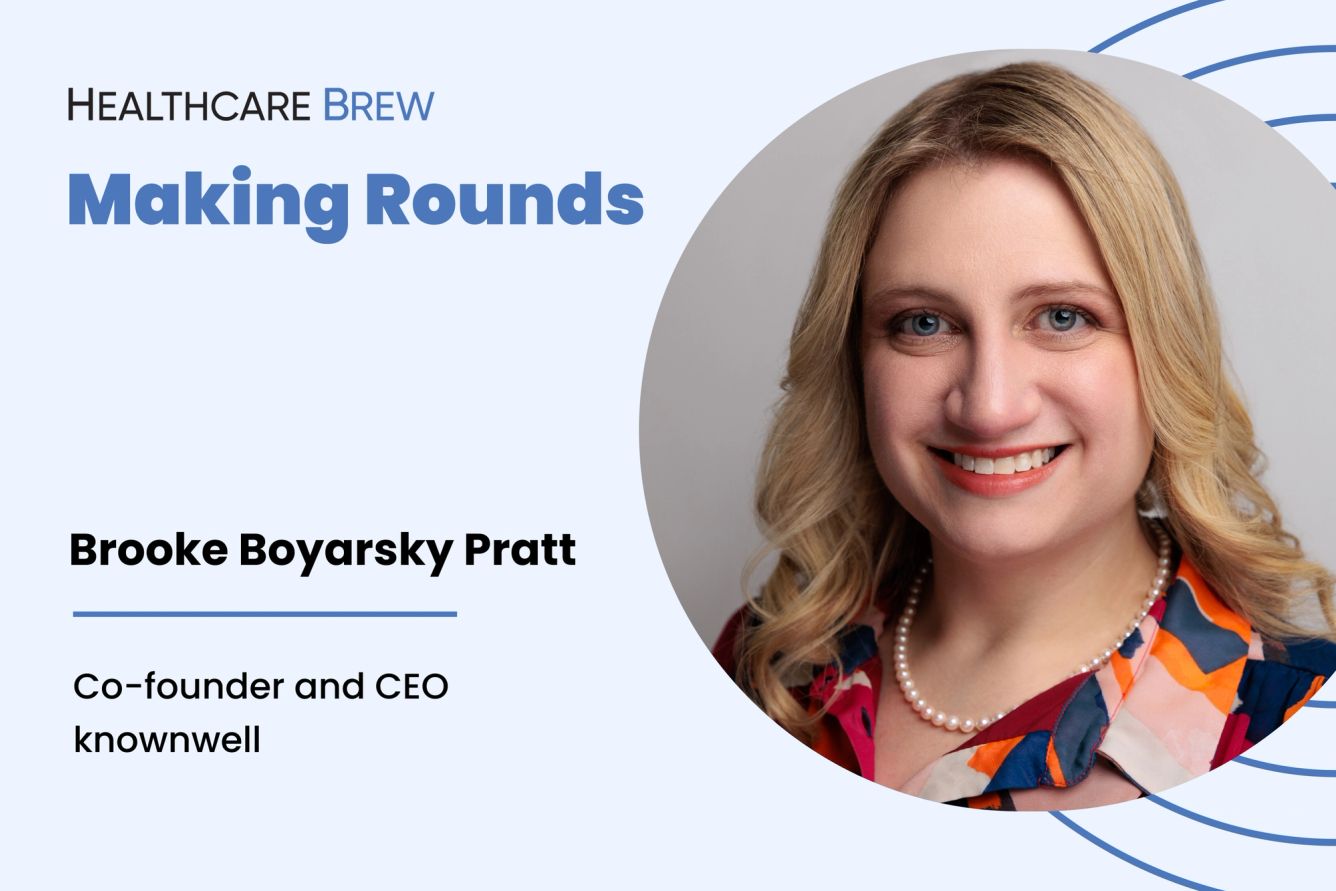 Headshot of knownwell's Brooke Boyarsky Pratt and Making Rounds logo