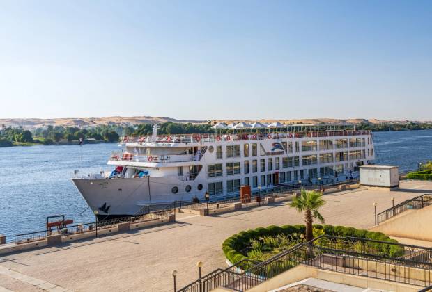 a Viking cruise ship on the nile