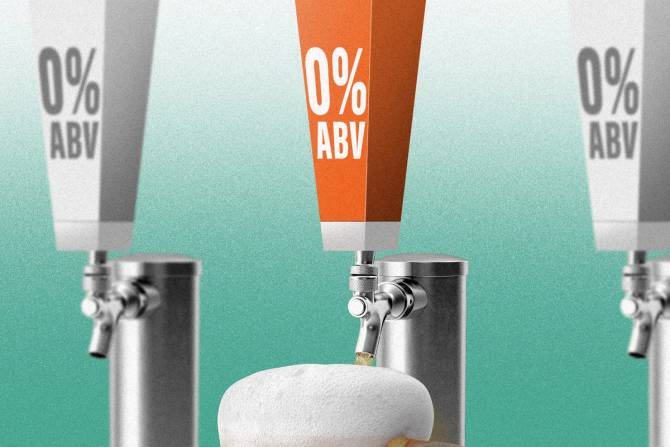 0% ABV labeled beer taps