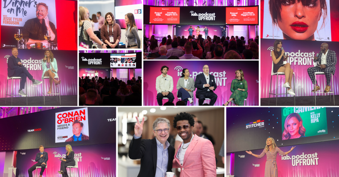 imagery from IAB Podcast Upfront 2023