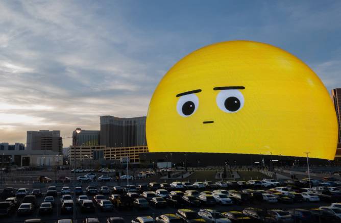 Las Vegas sphere looking unsure
