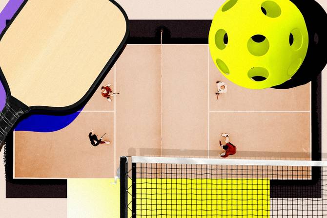 modern pickleball sport illustration