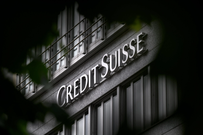 Credit Suisse sign on building