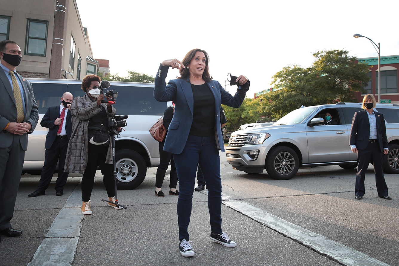 Vice President Kamala Harris wearing Converse Chuck Taylors