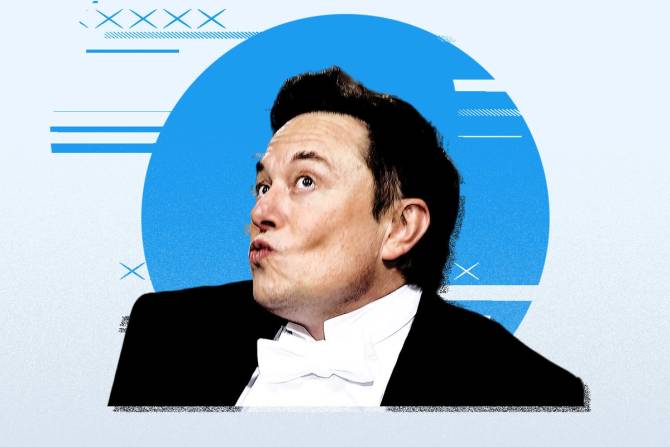 Elon Musk making a silly face