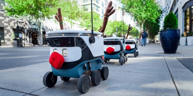 Uber robot delivery reindeers