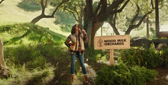 Aubrey Plaza in "Wood Milk" ad