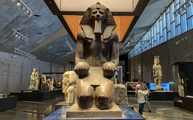 A view from the Grand Egyptian Museum, "largest museum exhibiting the artifacts of a single country", in Giza, Egypt 