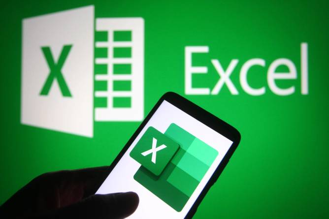 Excel logo on screen