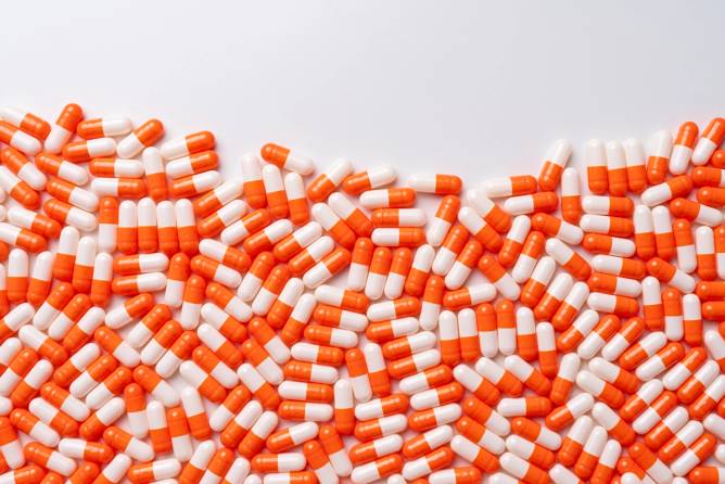 Orange and white pills