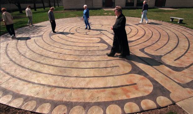 The Trinity Hospital garden includes a labyrinth patterned after the labyrinth in the Chartres Cathedral in France