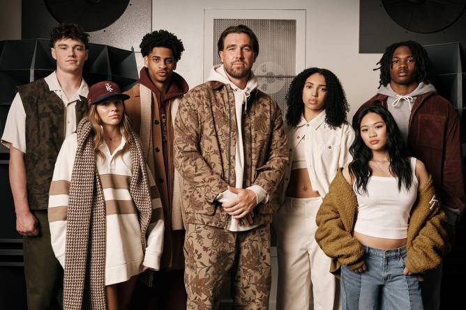 Travis Kelce and six others model clothing