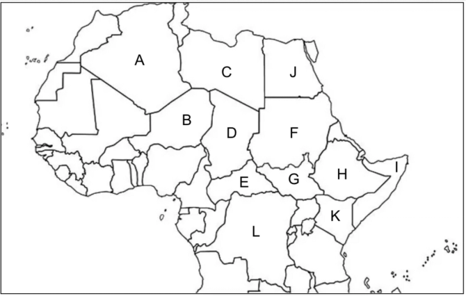 Blank map of africa