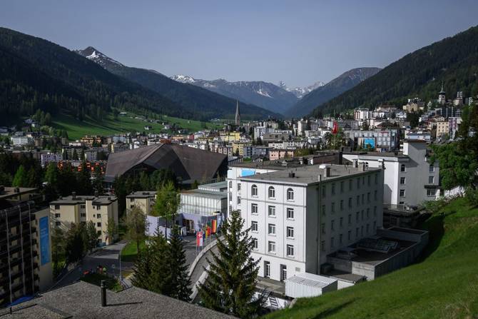 A general view shows the resort of Davos ahead of the World Economic Forum (WEF) annual meeting in Davos