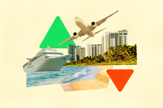 Airline, cruise line, and hotel stocks