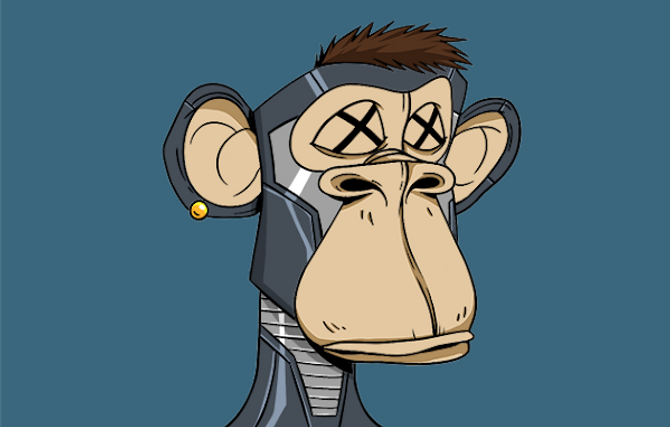 Bored Ape: robot ape with closed eyes