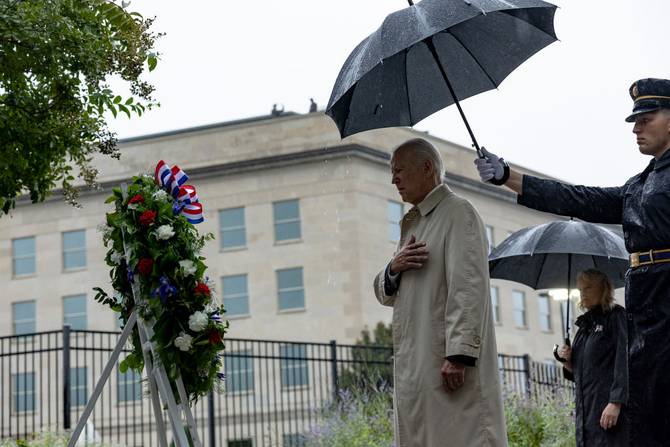 Biden pays respects on 9/11 outside the Pentagon