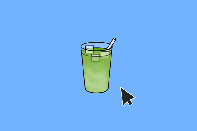 Cursor chasing illustration of matcha