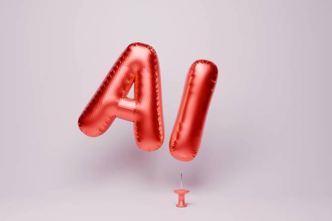 AI balloon about to pop