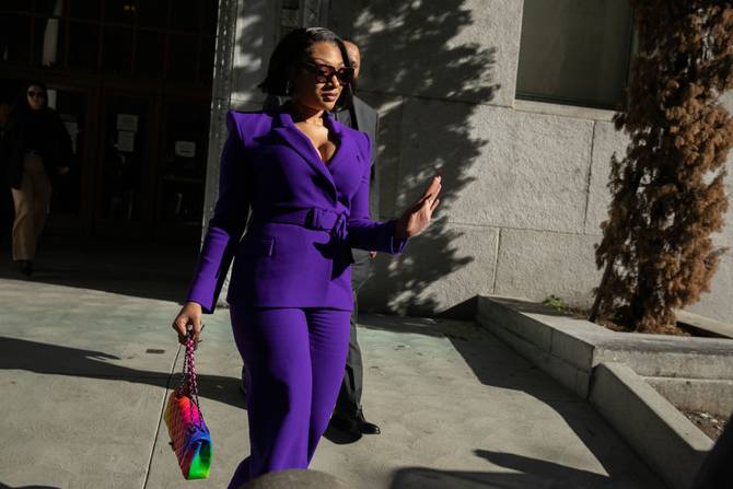 Megan Thee Stallion arrives at court to testify