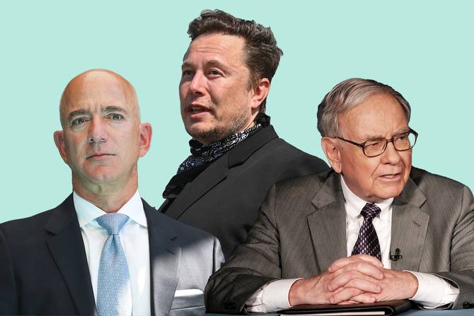 Warren Buffett, Jeff Bezos, and Elon Musk