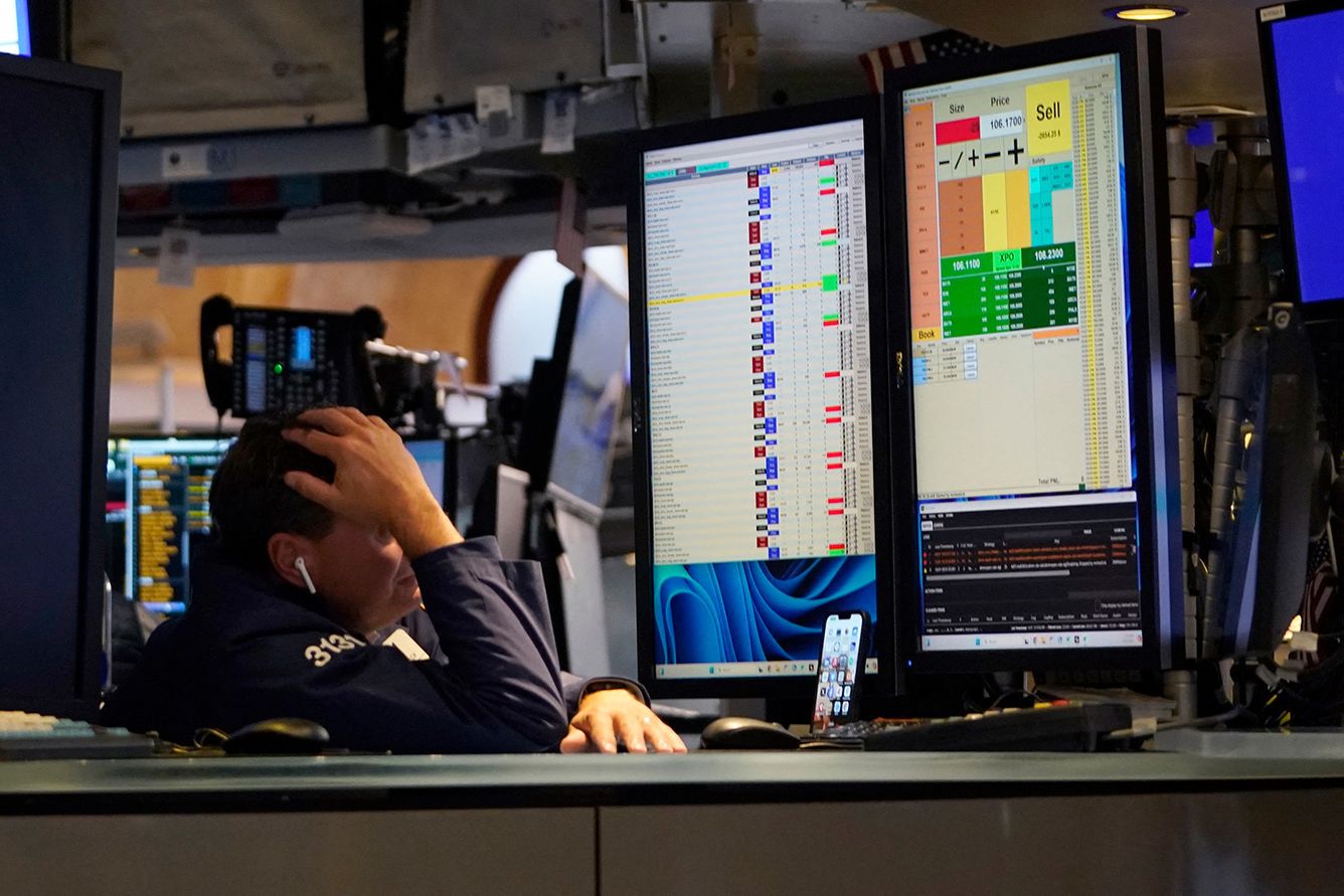 A sad stock market trader