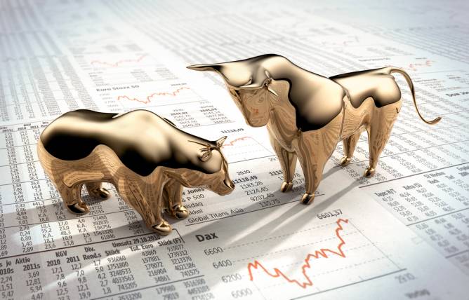 A bull and a bear