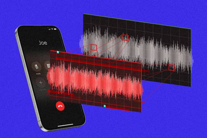 Voice sound waves coming from phone being encrypted