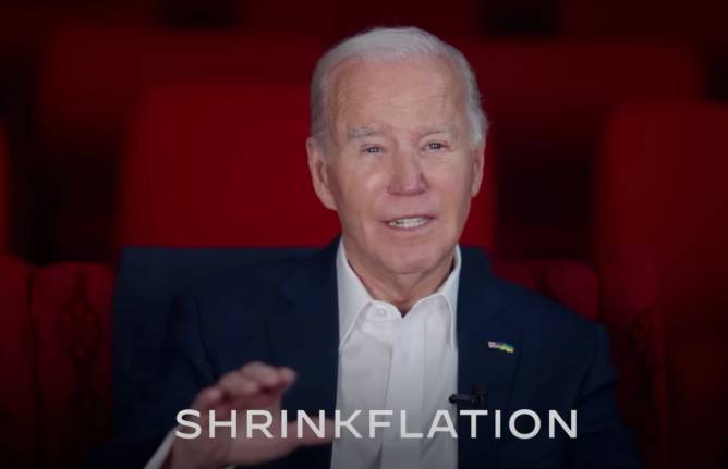 A still from President Biden's YouTube video calling for an end to shrinkflation. 