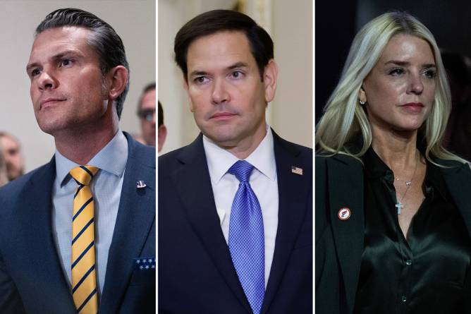 Pete Hegseth, Marco Rubio, and Pam Bondi