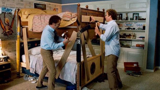 Scene from Step Brothers in their bedroom