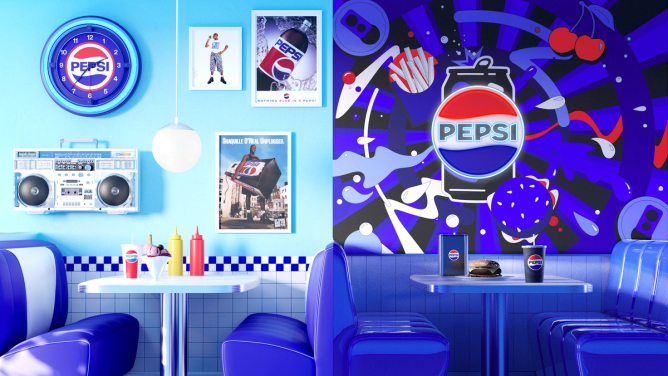 A rendering of what Pepsi's 125th anniversary diner in NYC might look like