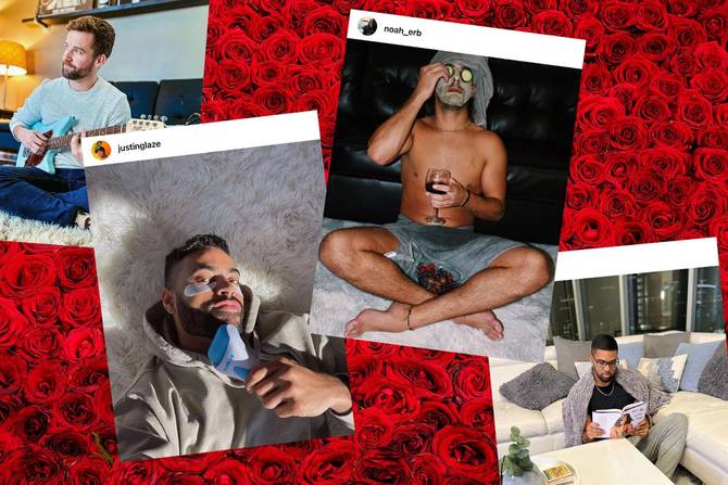 Instagram posts of former Bachelorette contestants promoting Ruggable