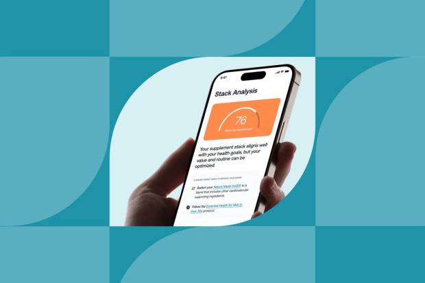 illustration with an image of the SuppCo app on a smartphone