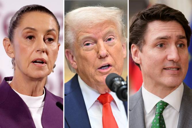 Claudia Sheinbaum, Donald Trump, and Justin Trudeau