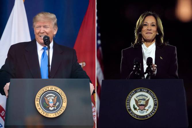 Donald Trump and Kamala Harris