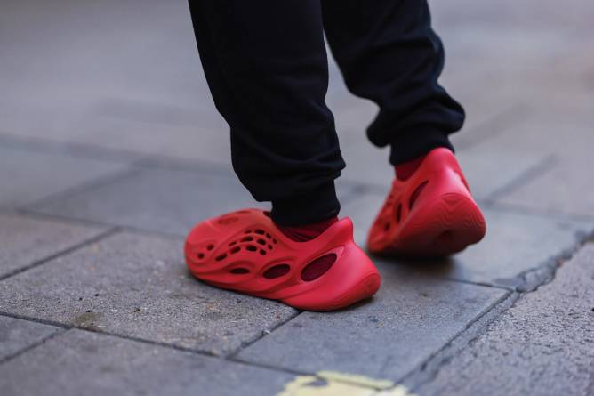 Very ugly red Yeezys.