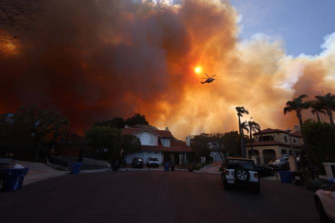 Pacific Palisades wildfire in California