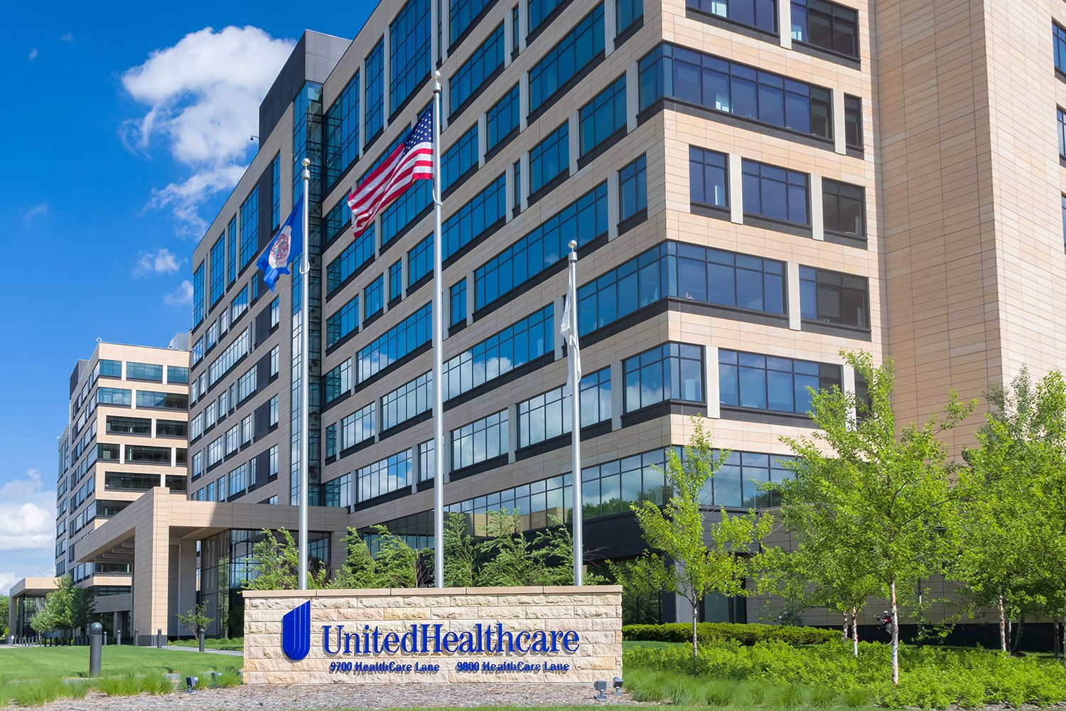 UnitedHealthcare corporate headquarters exterior and sign