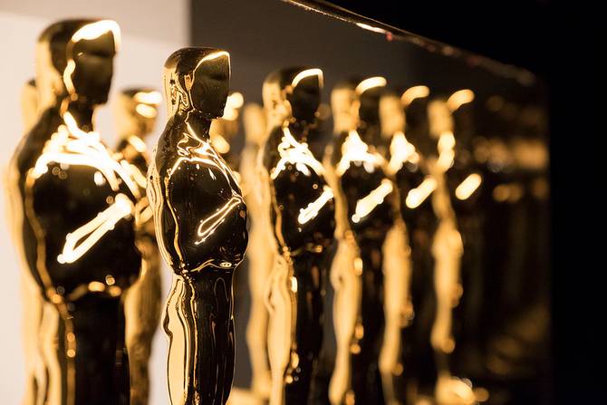 The Academy Award trophies 