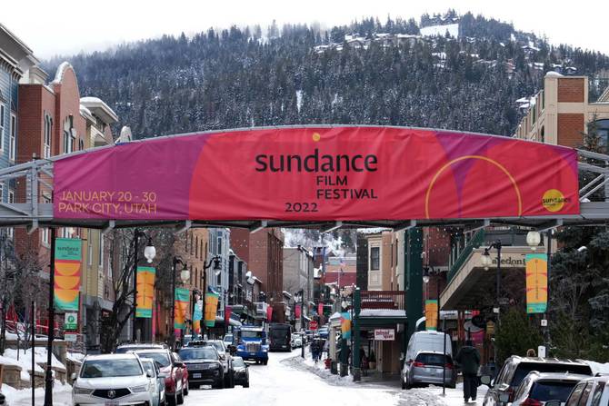 Sundance Film Festival banner in Park City