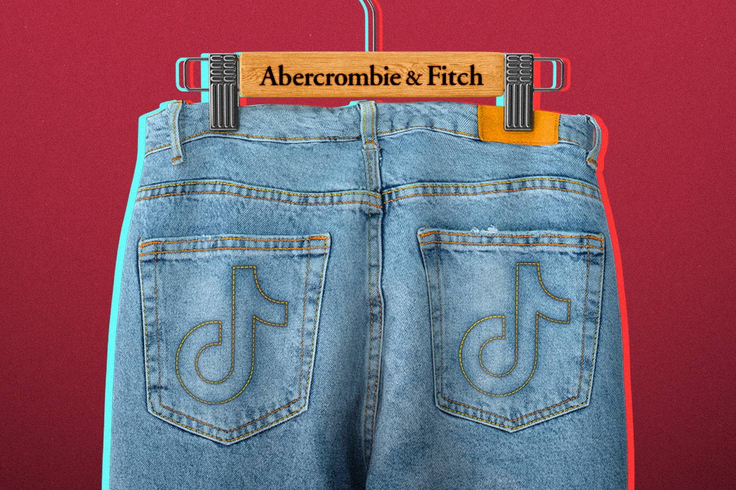 Abercrombie & Fitch jeans with TikTok logo