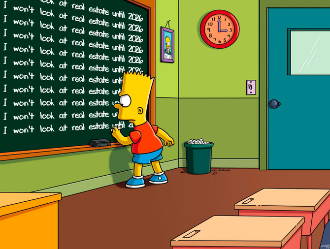 Bart Simpson writing, 