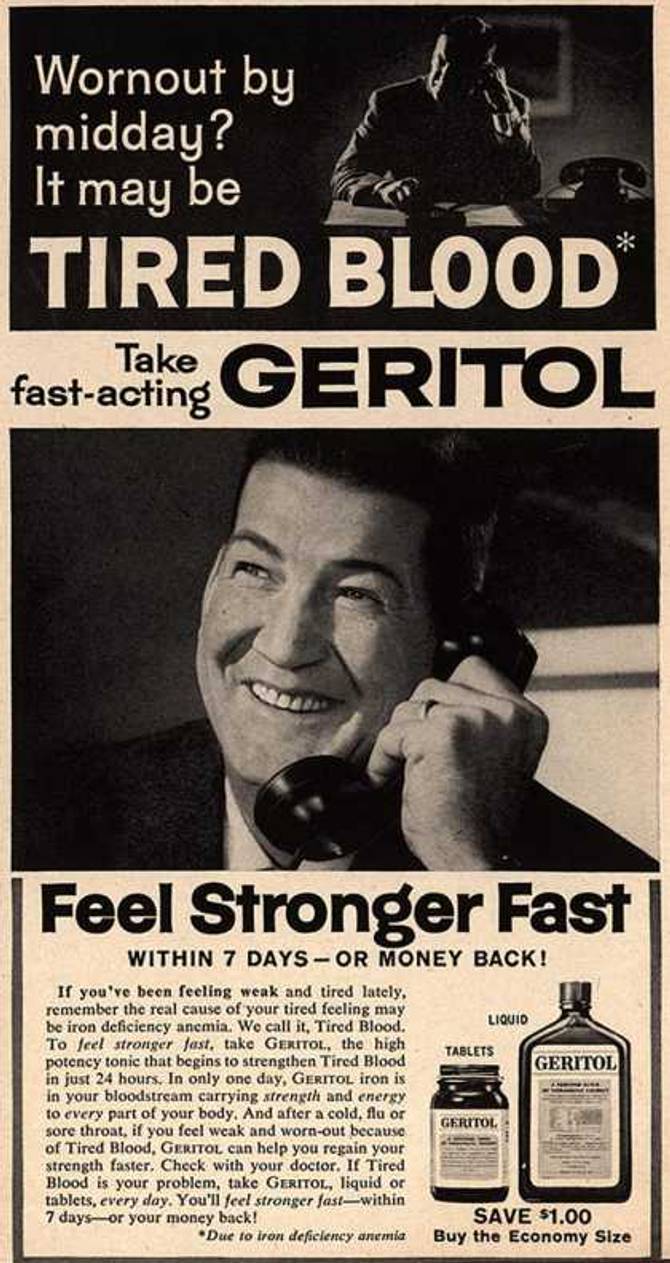 a vintage Geritol ad