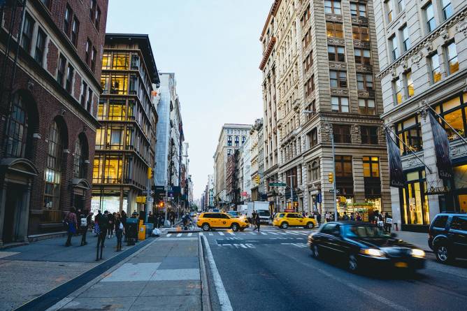 A busy street in Soho, NYC