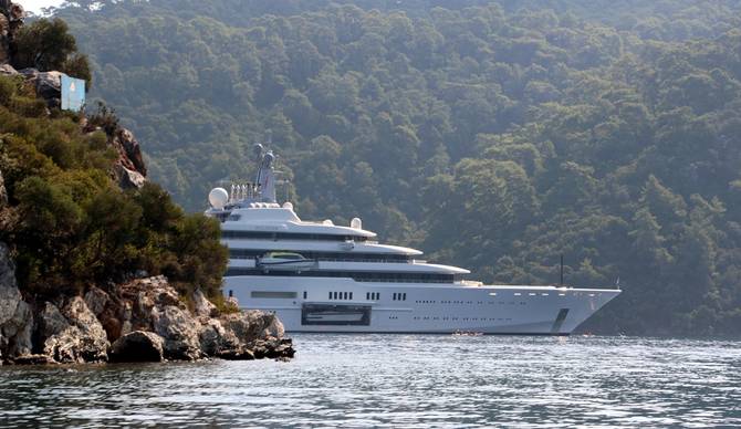 Abramovich's luxury mega yacht 'Eclipse' in Marmaris, Turkey