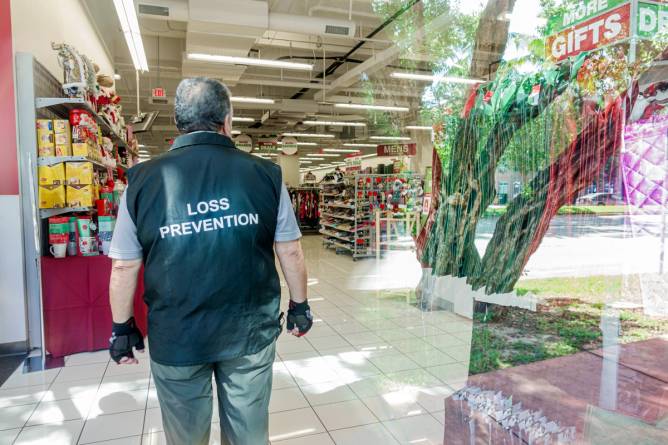 A loss prevention officer in a Target. 