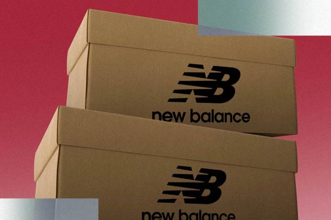 New Balance shoe boxes stacked on top of each other