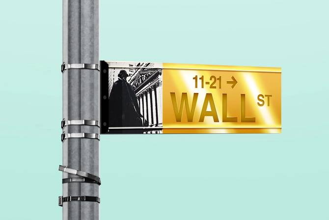 Wall Street sign in gold 